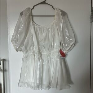 Arula White Sheen Top